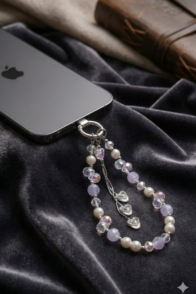 Crystal Heart Pearl Beaded Charm – Premium Collection