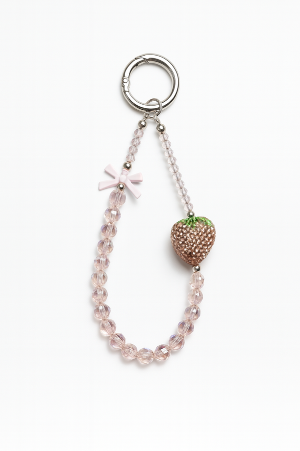 Crystal Strawberry Beaded Charm – Premium Collection