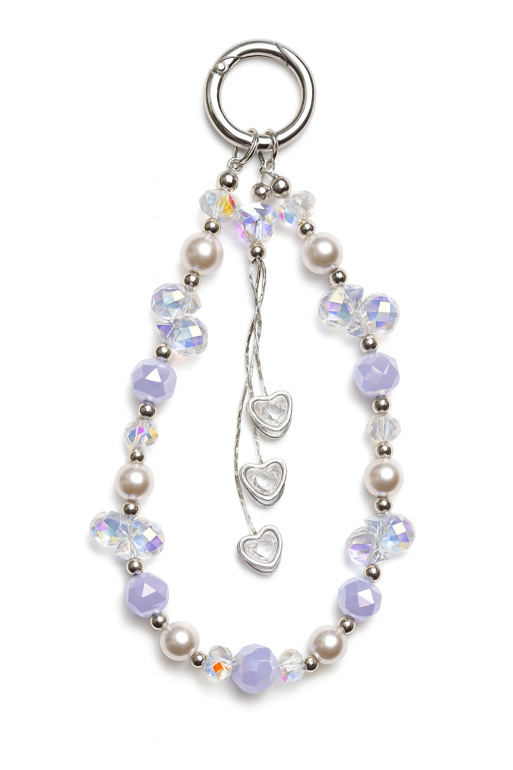 Crystal Heart Pearl Beaded Charm – Premium Collection