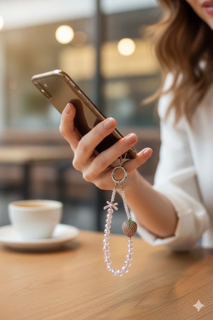 Crystal Strawberry Beaded Charm – Premium Collection